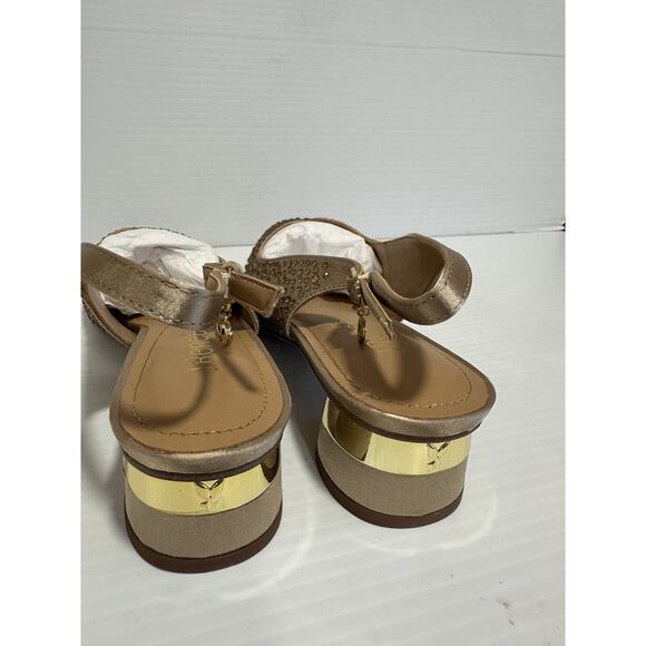 J. Renee Baline Satin Rhinestone Slingback Pumps Gold /Stones Size 10 M - Picture 8 of 8